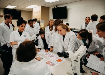College of Veterinary Med Students in class.